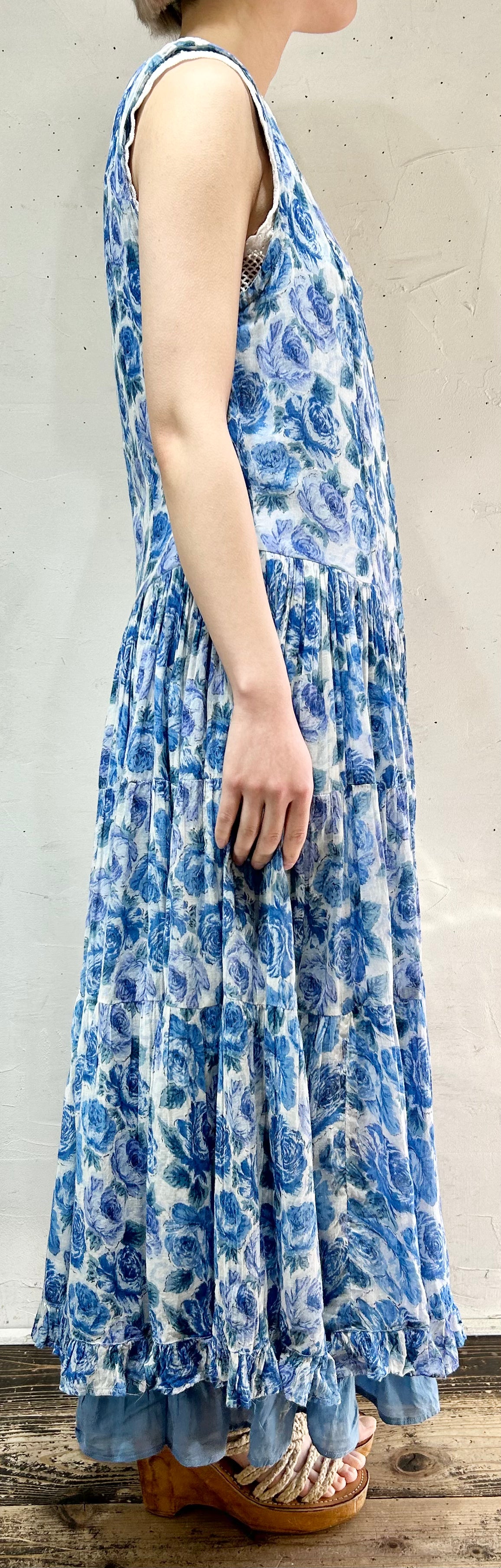 Vintage Indian Rayon Dress 〜BILA〜 [D26769]