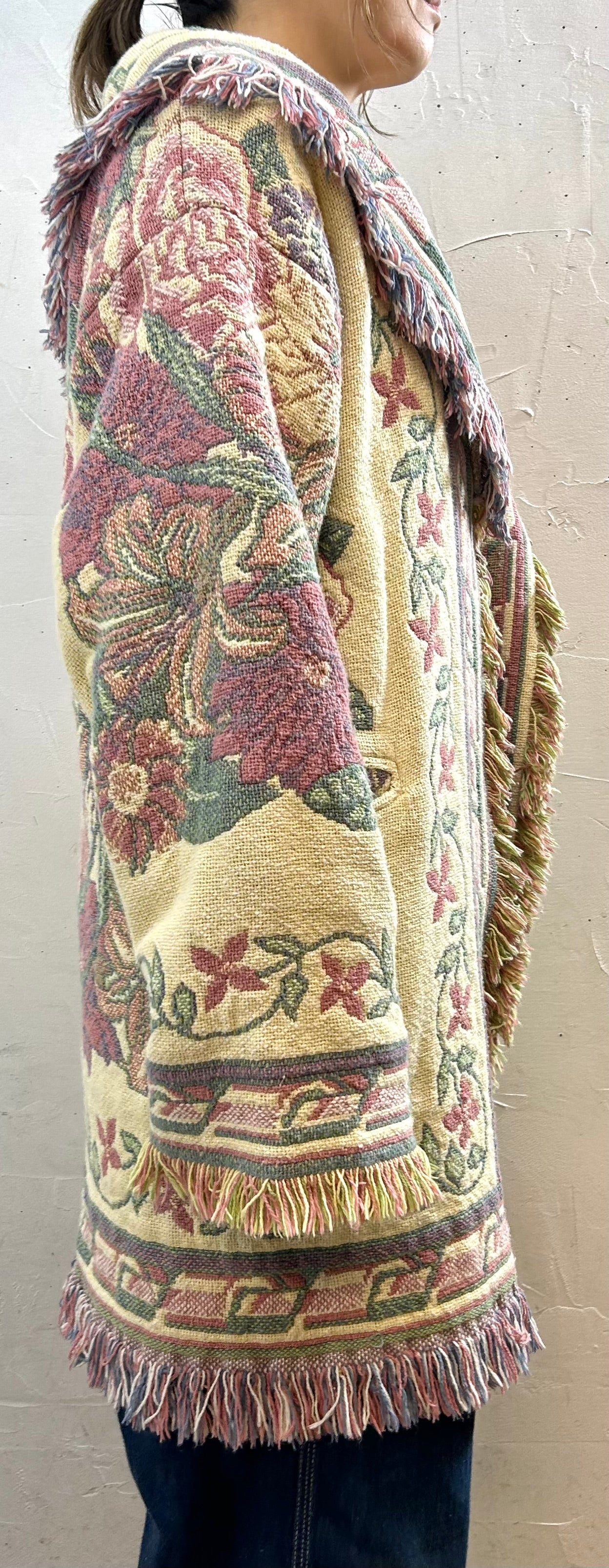 Vintage Fringe Rug Jacket [J28707]