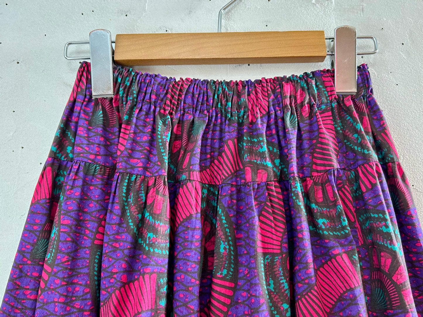 Vintage African Batik Tiered Skirt [D30017]