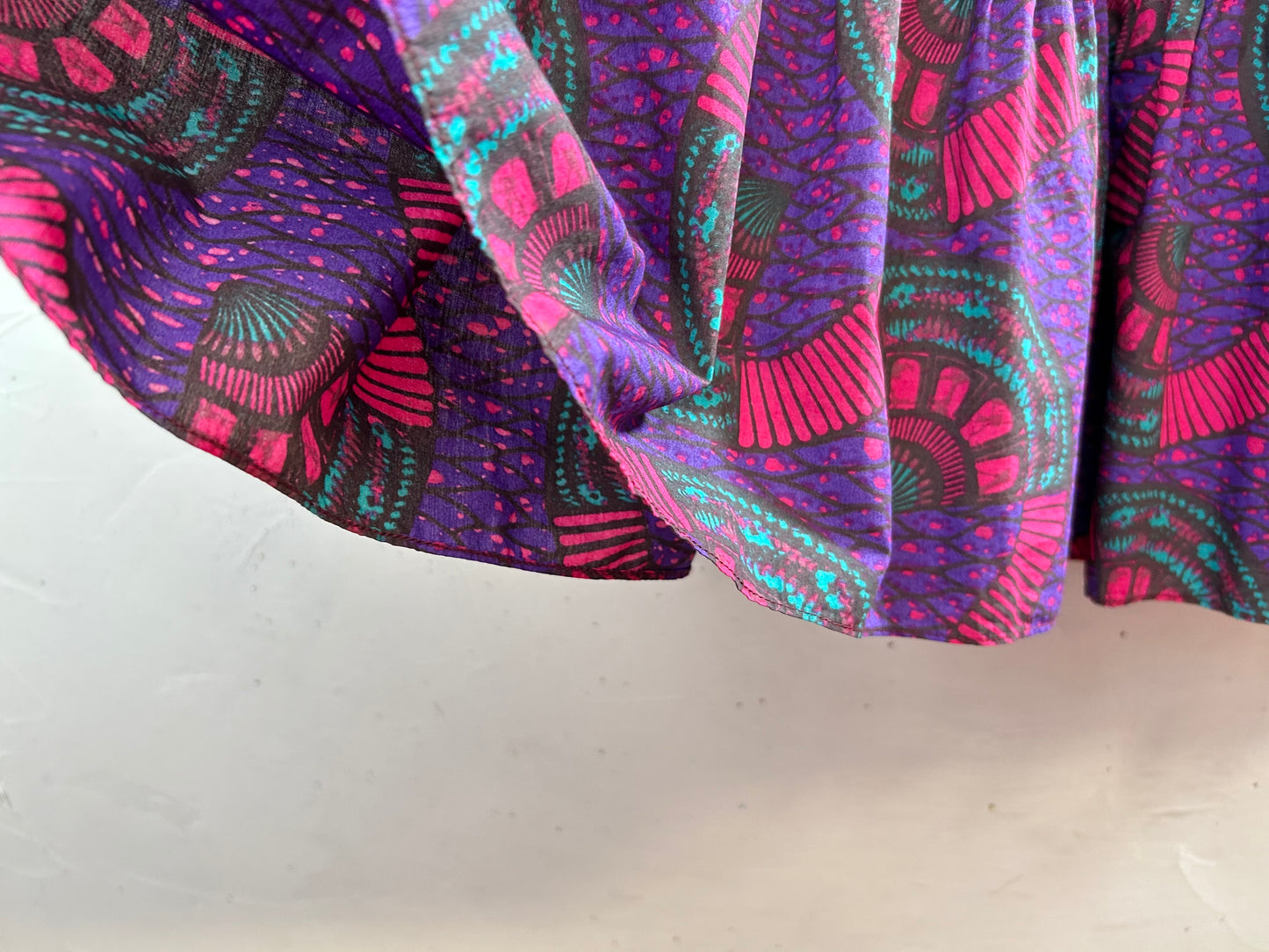 Vintage African Batik Tiered Skirt [D30017]