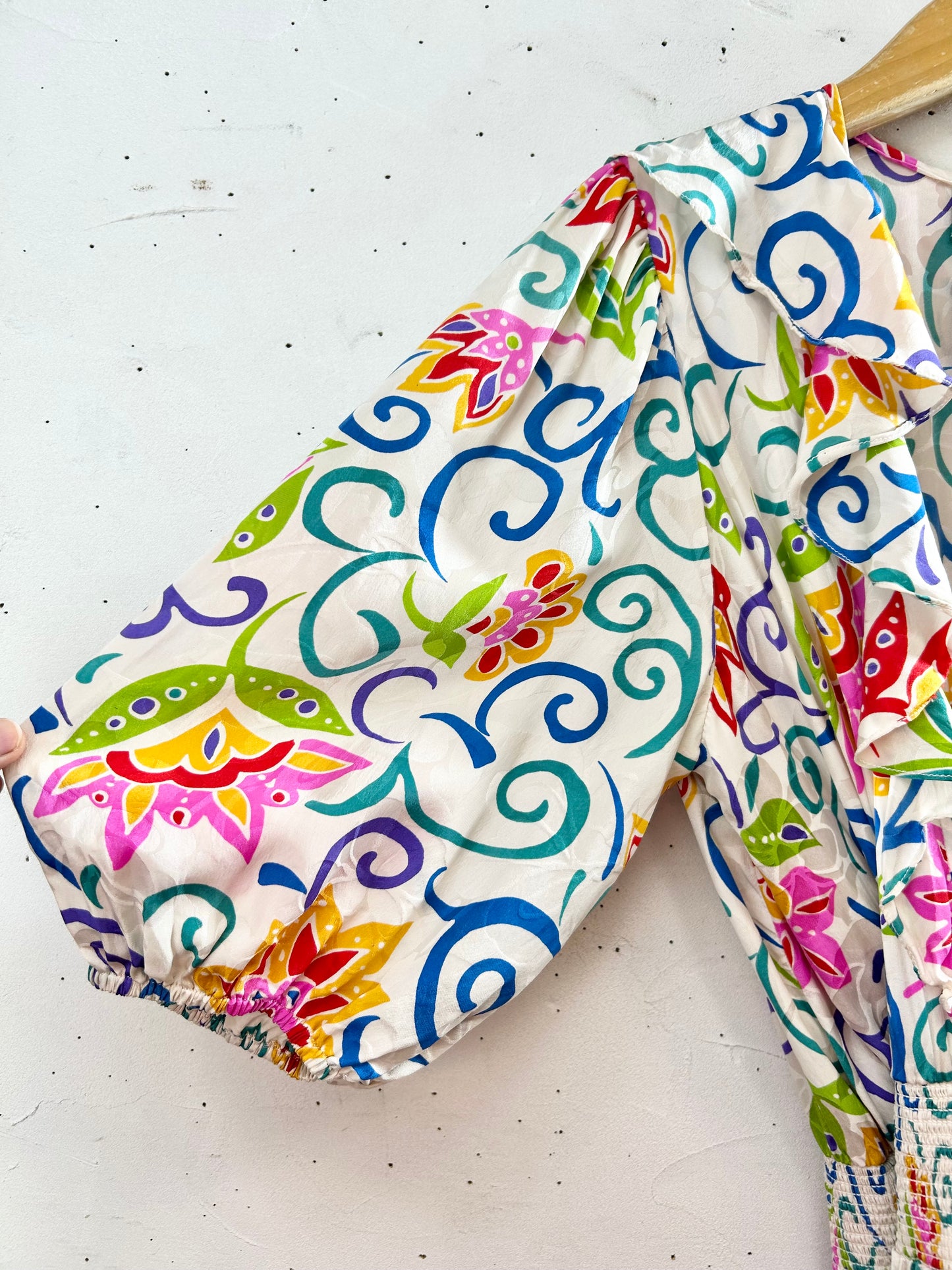 ’80s Vintage Ruffle Dress 〜Adrianna Papell〜 [D30022]