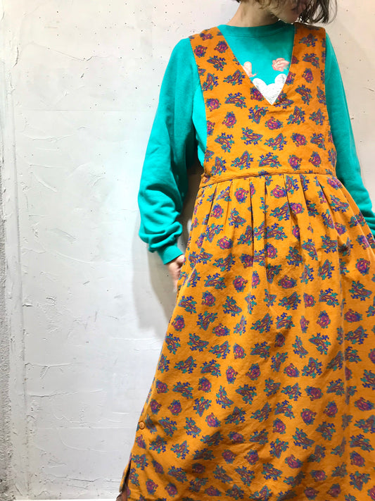 Vintage Corduroy Over Dress [L25800]