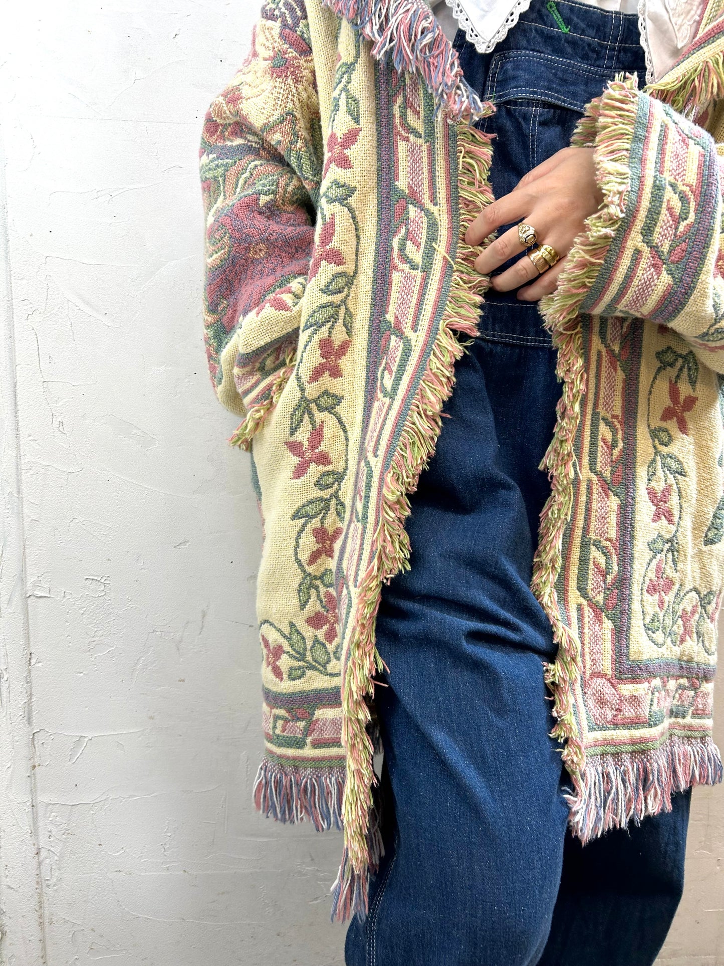 Vintage Fringe Rug Jacket [J28707]