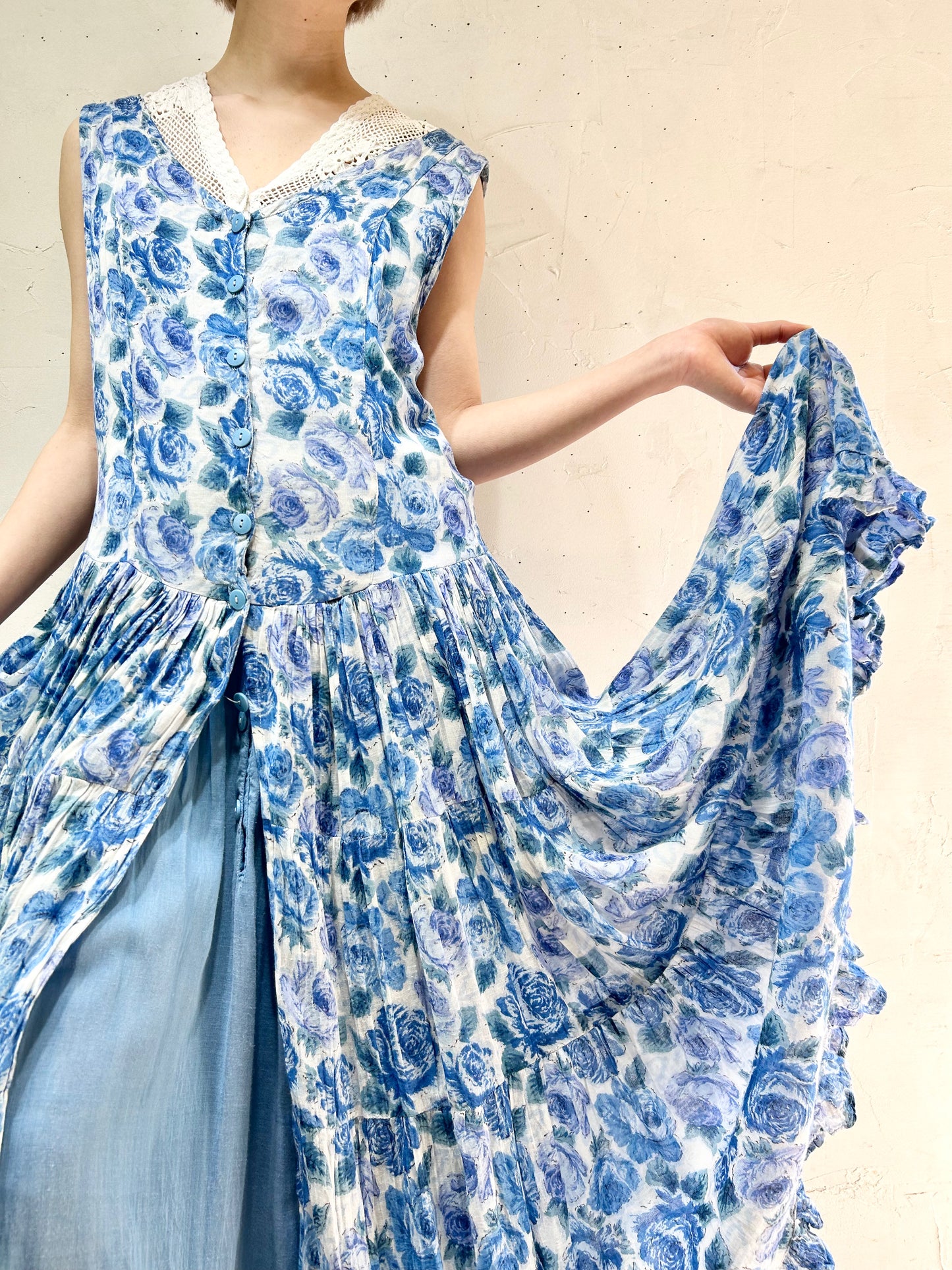 Vintage Indian Rayon Dress 〜BILA〜 [D26769]