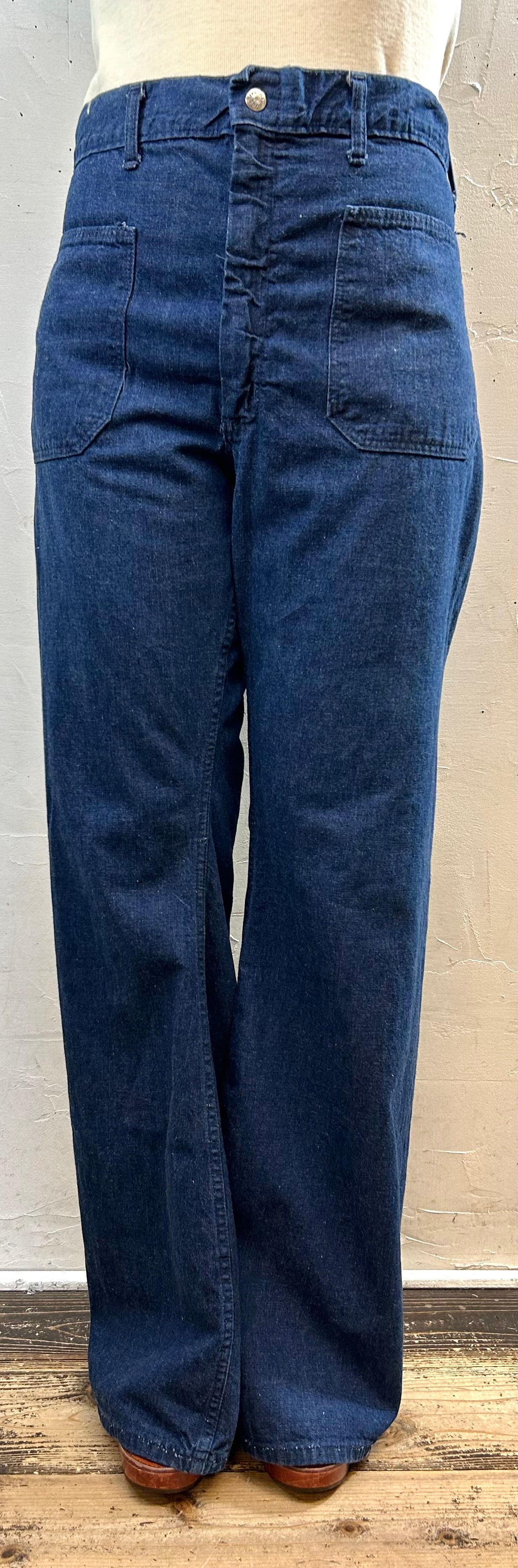 80s Vintage Denim Sailor Pants [I28484] – GROGGROG