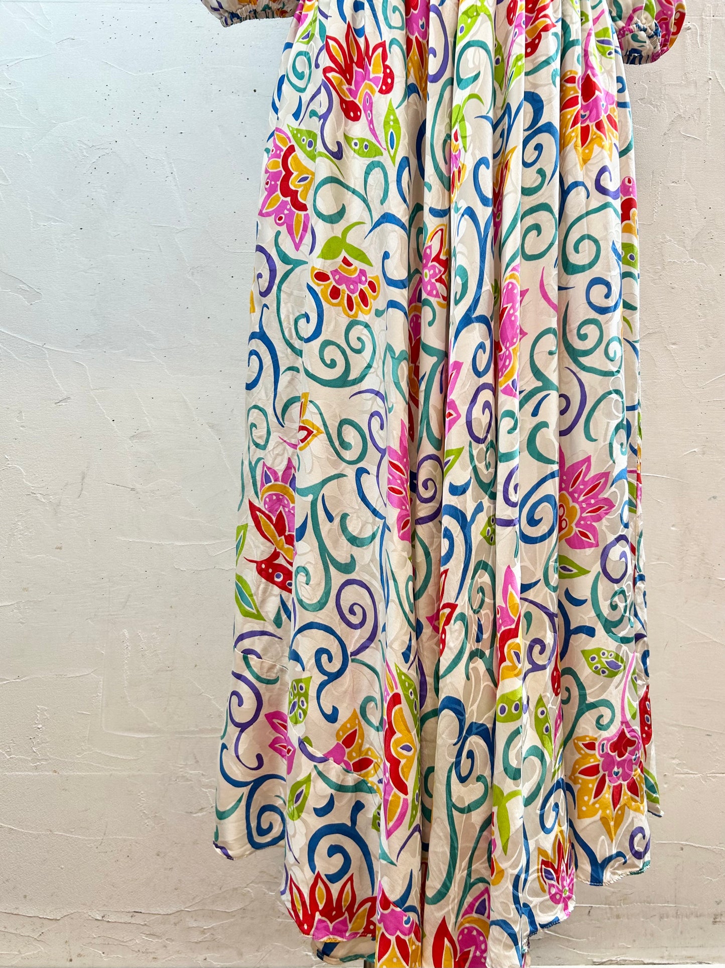 ’80s Vintage Ruffle Dress 〜Adrianna Papell〜 [D30022]