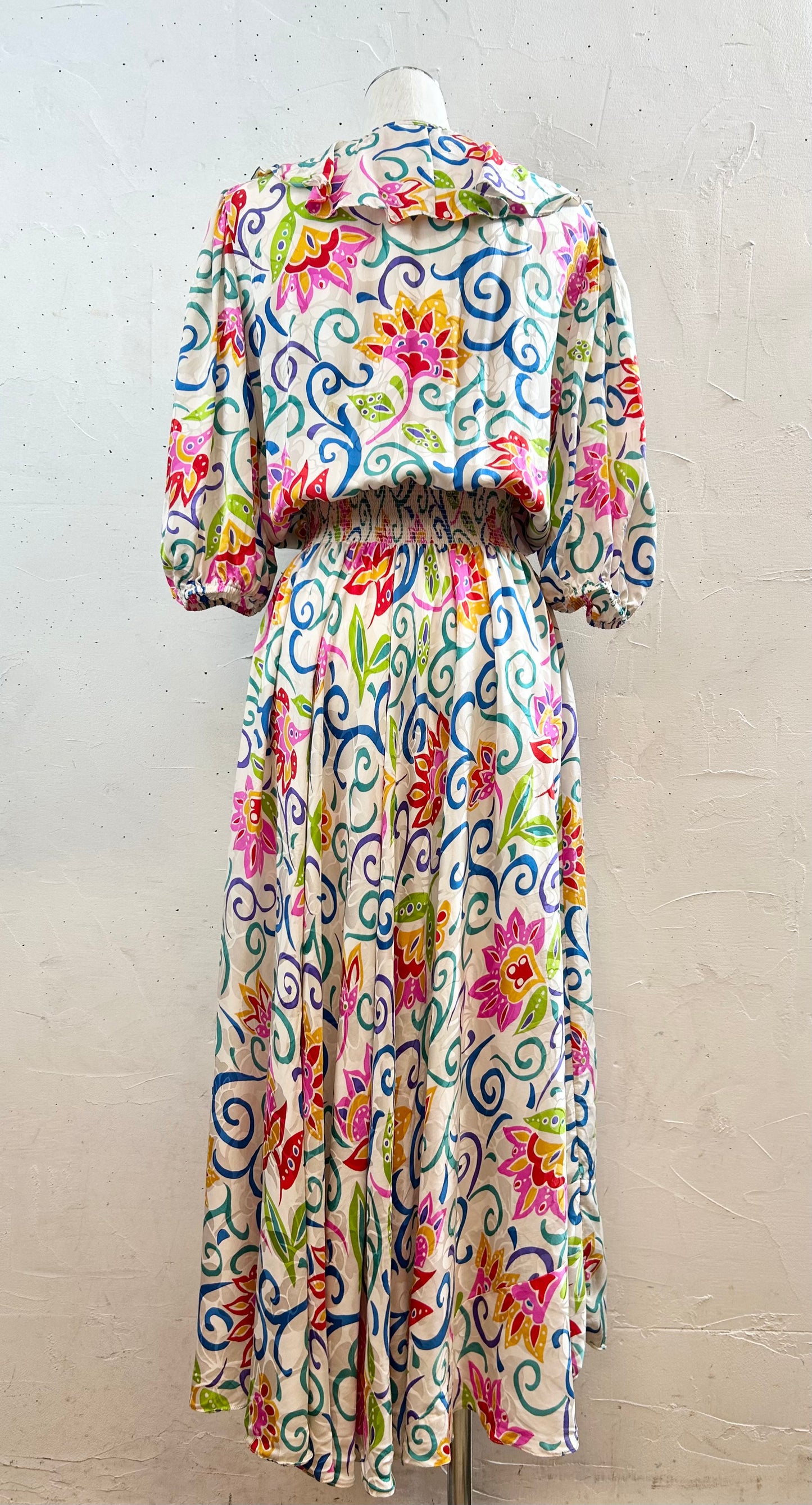 ’80s Vintage Ruffle Dress 〜Adrianna Papell〜 [D30022]