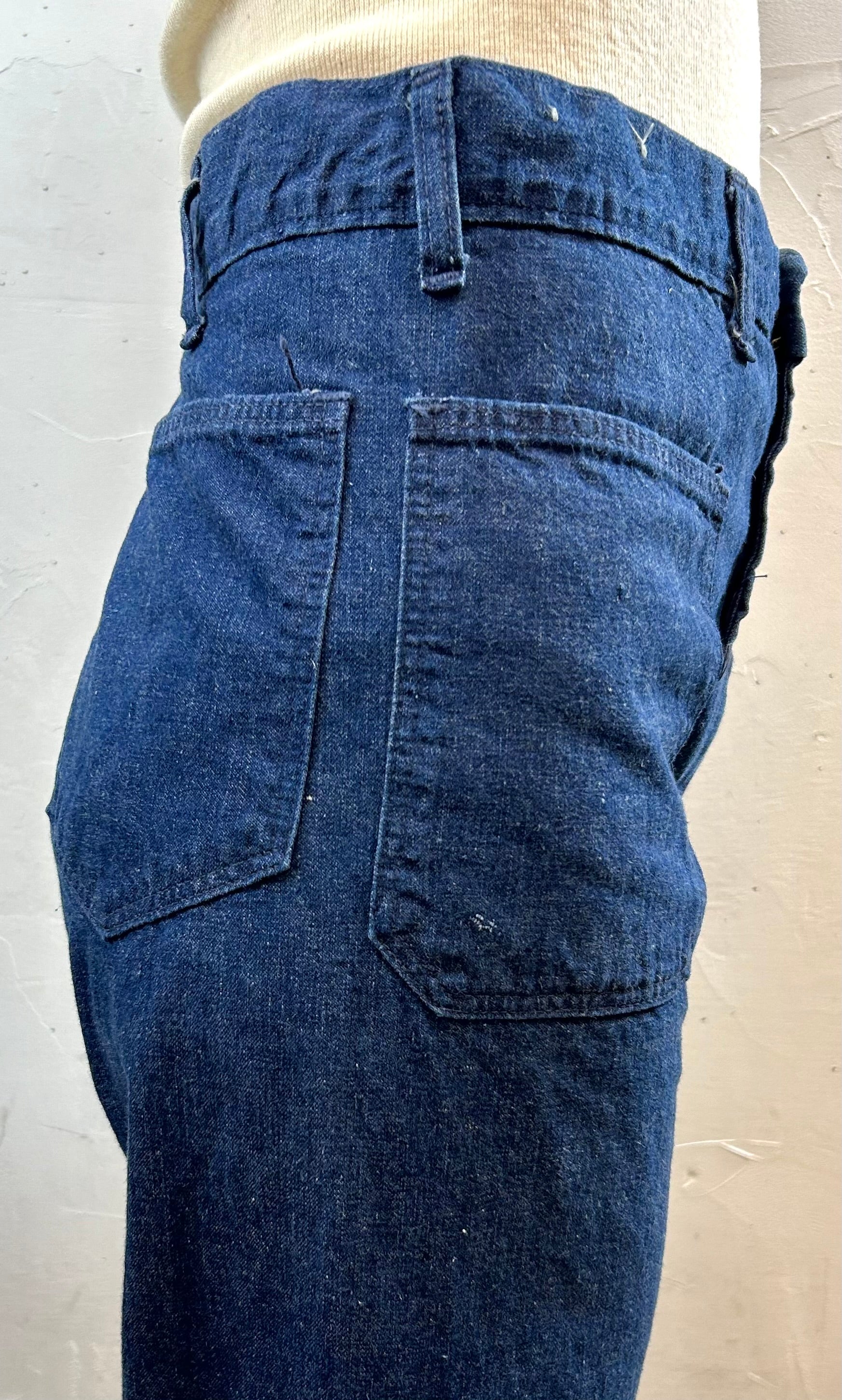 80s Vintage Denim Sailor Pants [I28484] – GROGGROG