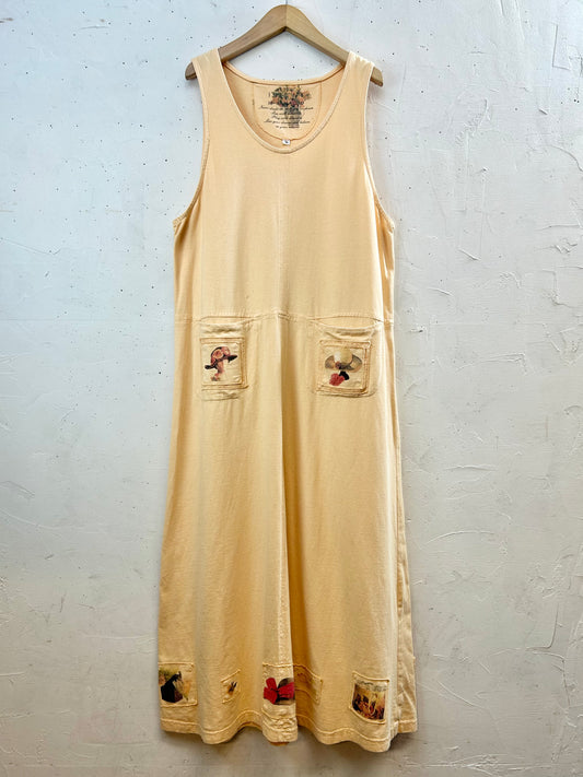Vintage Patch Dress MADE lN USA [E30228]