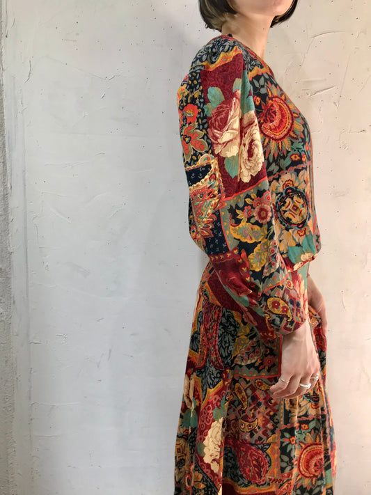 Vintage  Rayon Dress[J25167]