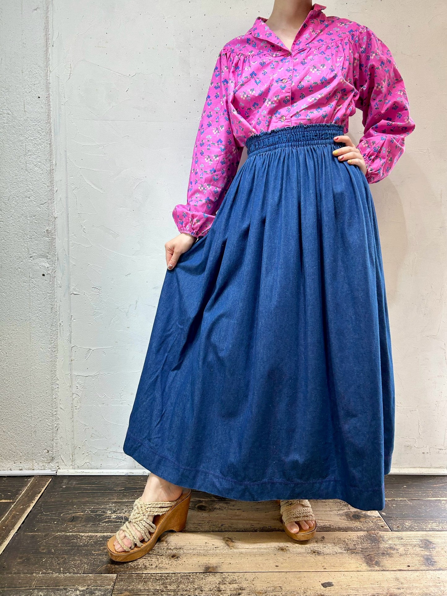 Vintage Denim Skirt 〜 BIS & I.magnin〜 [C26424]