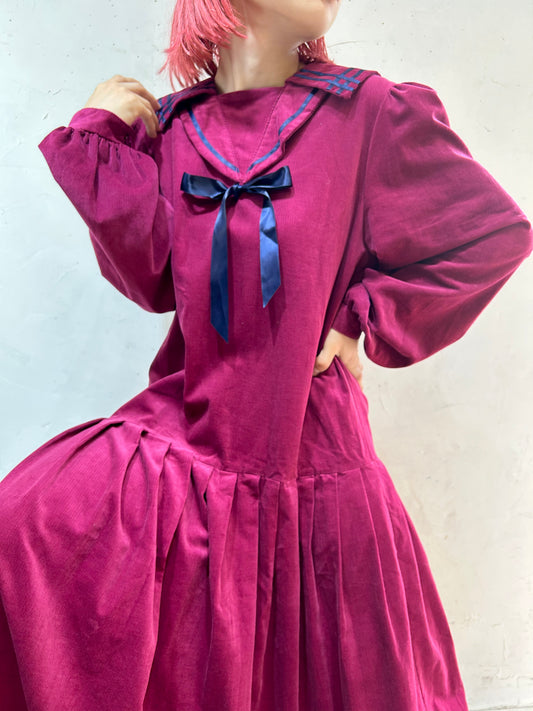 Vintage Corduroy Dress 〜Laura Ashley〜 [I25002]