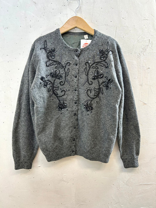 Vintage Beads Knit Cardigan [J28705]