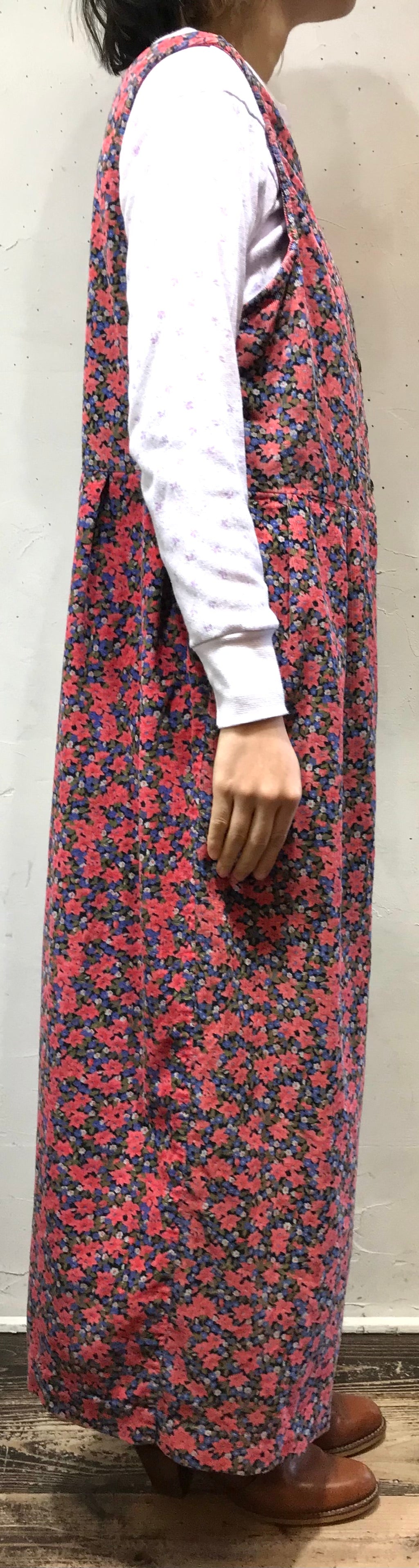 Vintage Corduroy Over Dress MADE IN USA [L25799]