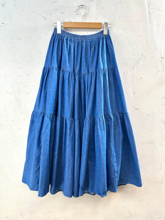 Vintage Denim Skirt MADE IN USA [L29144]