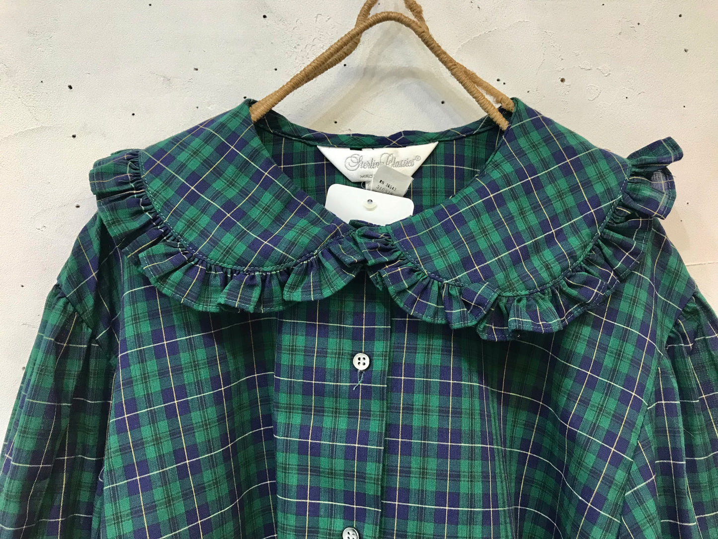 Vintage Black Watch Blouse MADE IN USA [H24745]