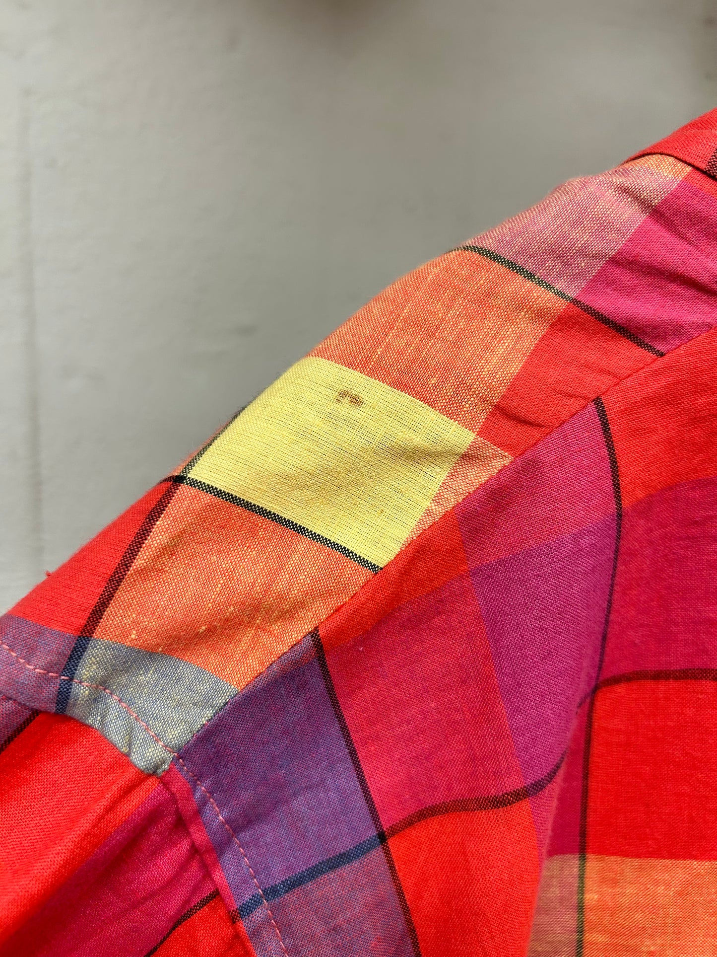 Vintage Indian Cotton Plaid Shirt [D30019]