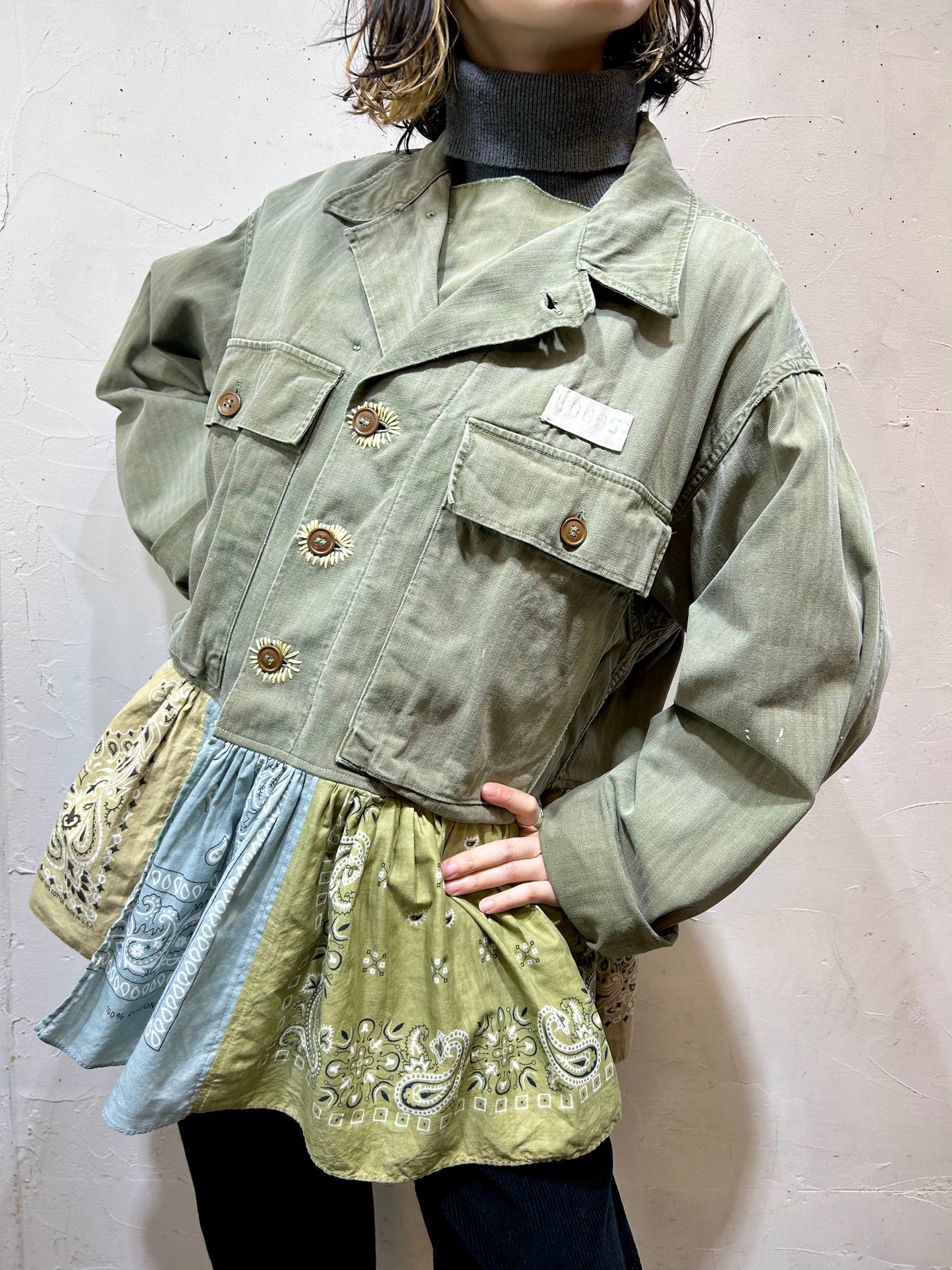 Vintage Bandanna Patchwork × M43 HBT Jacket 〜Amy Nina〜 [L25884]
