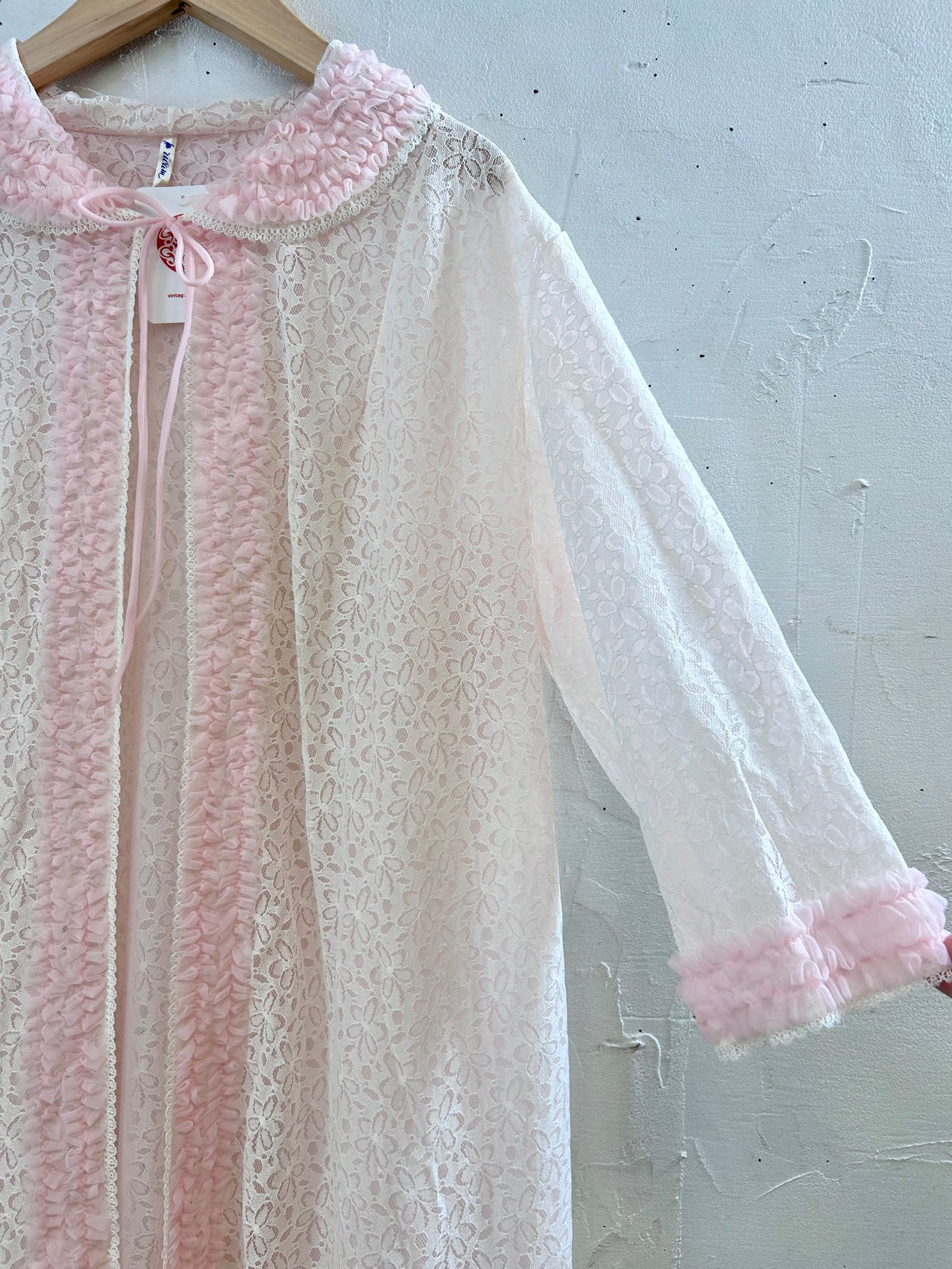 ‘60s Vintage Lingerie Lace Gown MADE IN ITALY [H28078]