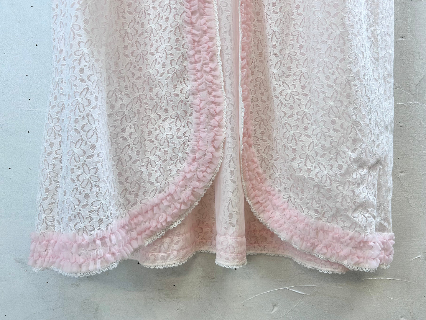 ‘60s Vintage Lingerie Lace Gown MADE IN ITALY [H28078]