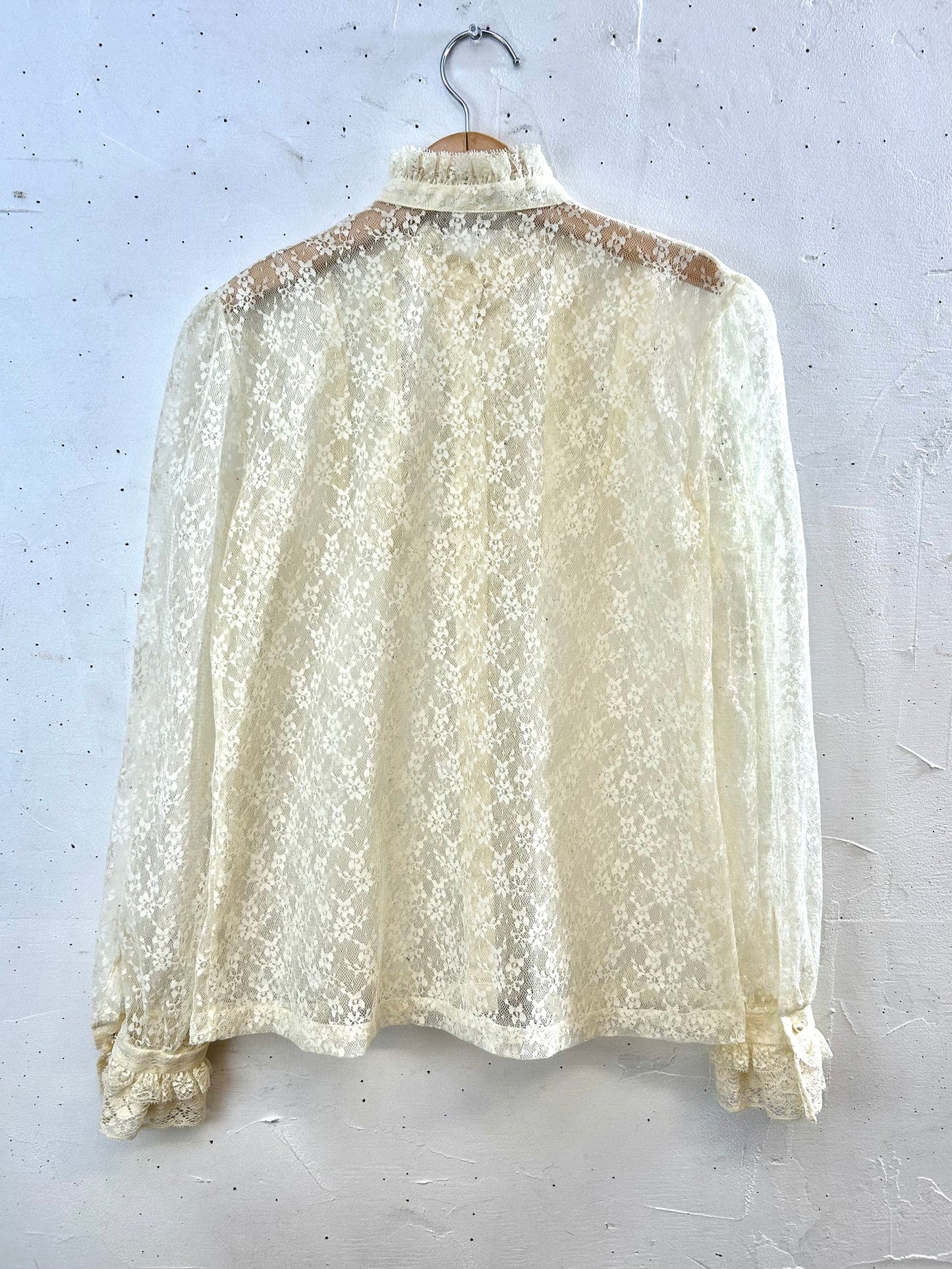 Vintage White Lace Blouse [D30023]
