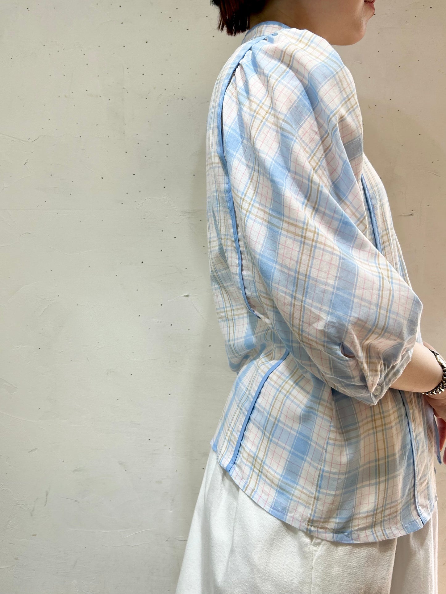 Vintage Plaid Blouse 〜Betty Barclay〜 [E27162]