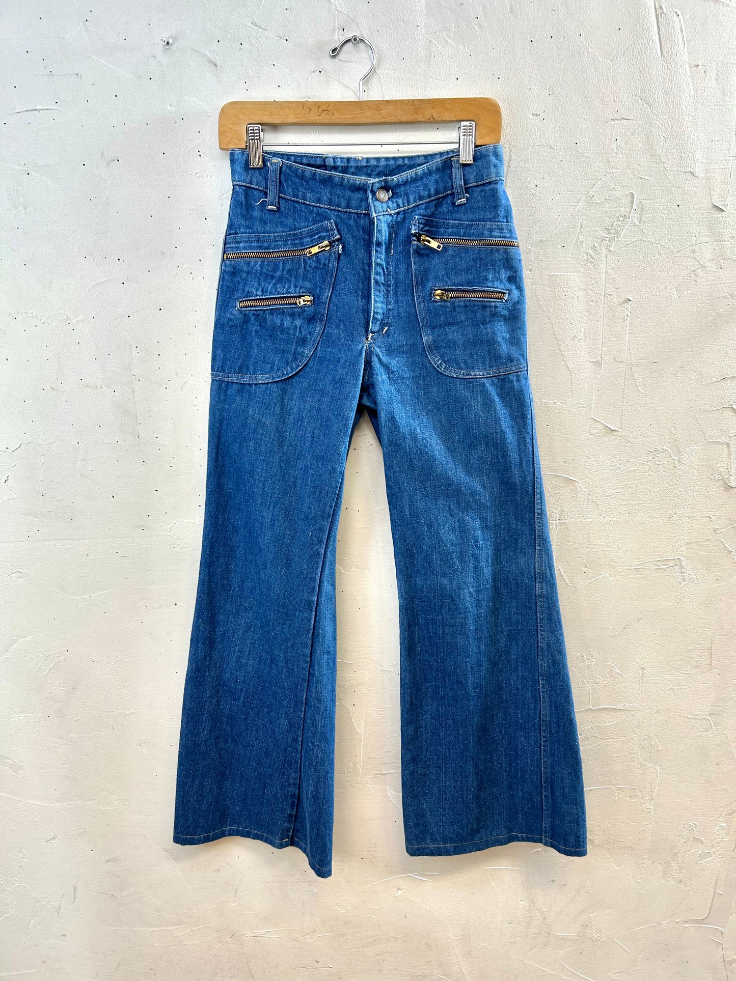 ’70s Vintage Denim Baggy Pants  [I28483]