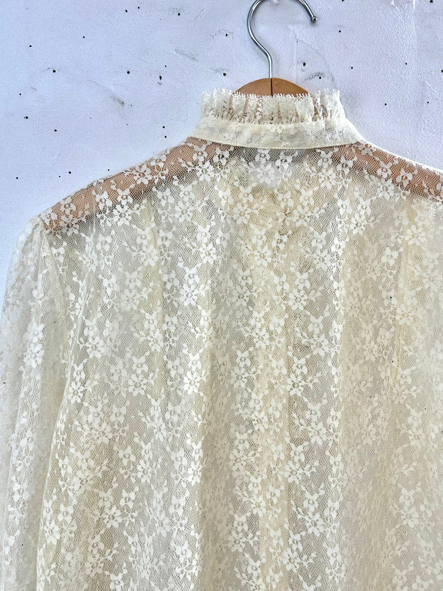 Vintage White Lace Blouse [D30023]