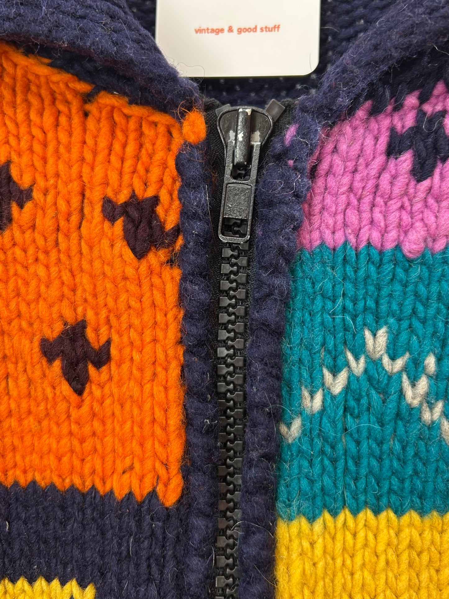 Vintage Ecuador Hand Knit Cardigan [A29371]