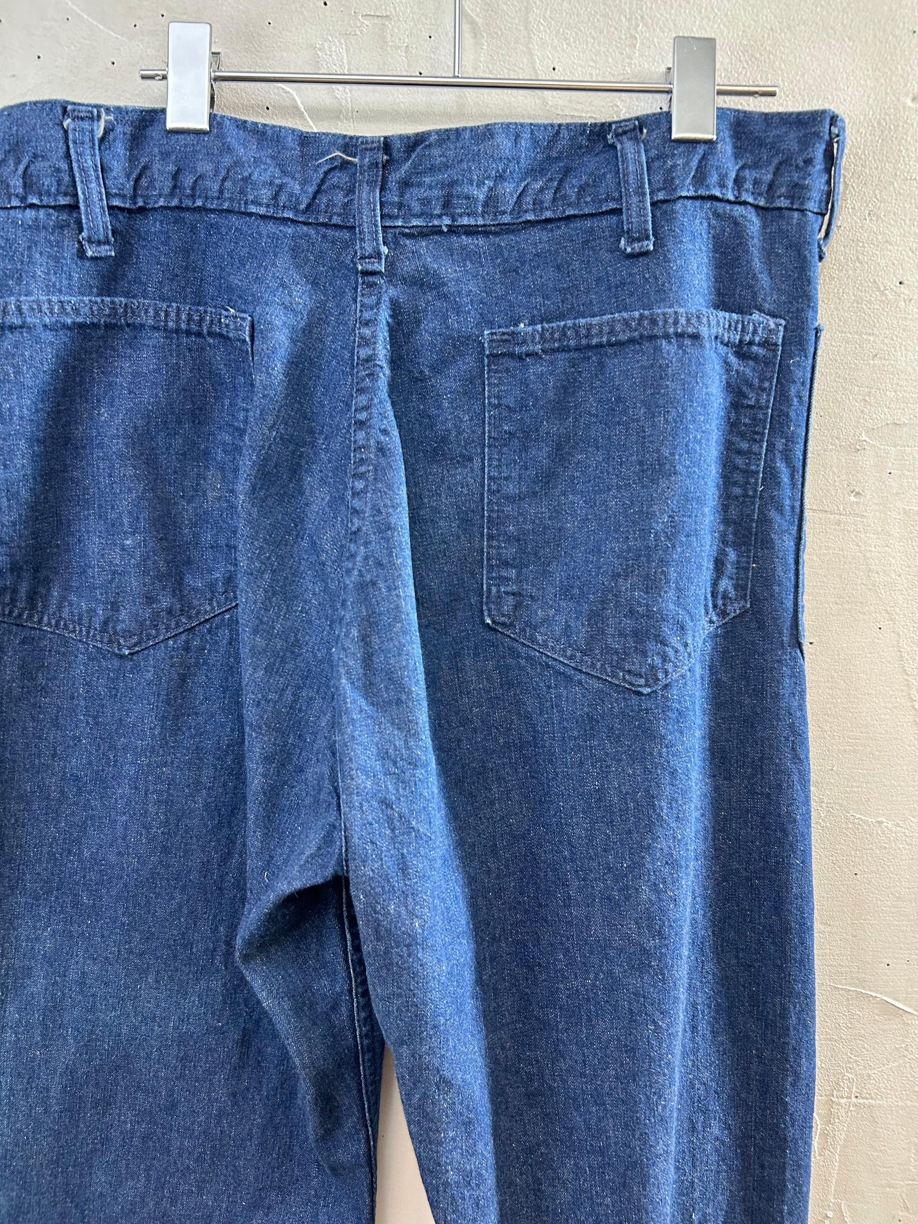 80s Vintage Denim Sailor Pants [I28484] – GROGGROG