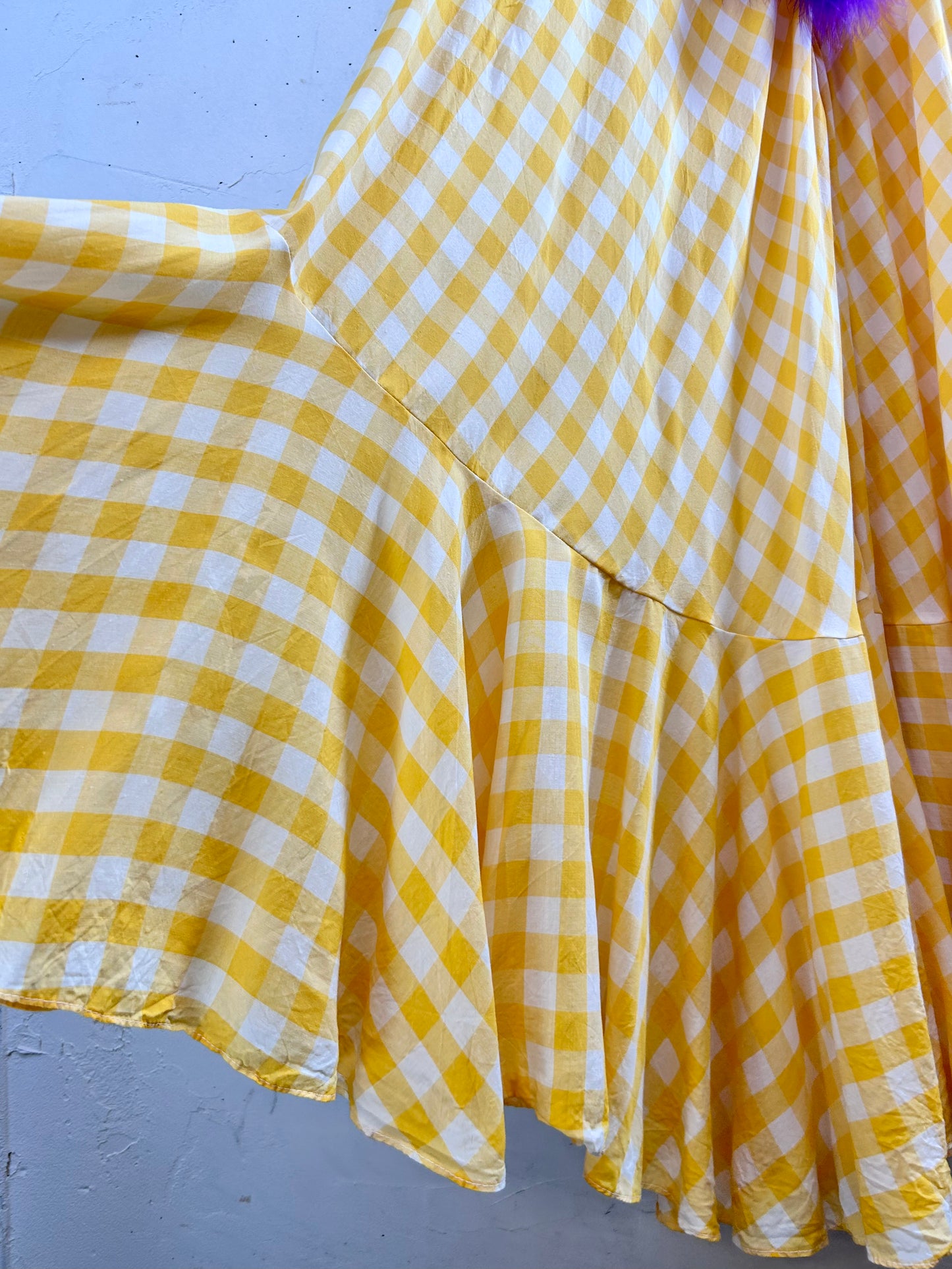 ‘70s Vintage Gingham Plaid Skirt [H28081]