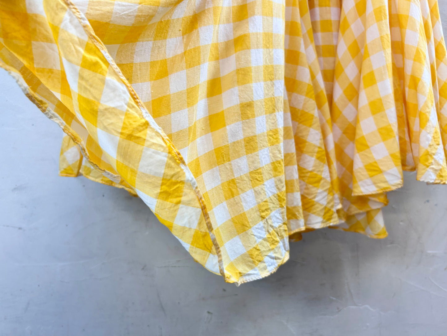 ‘70s Vintage Gingham Plaid Skirt [H28081]