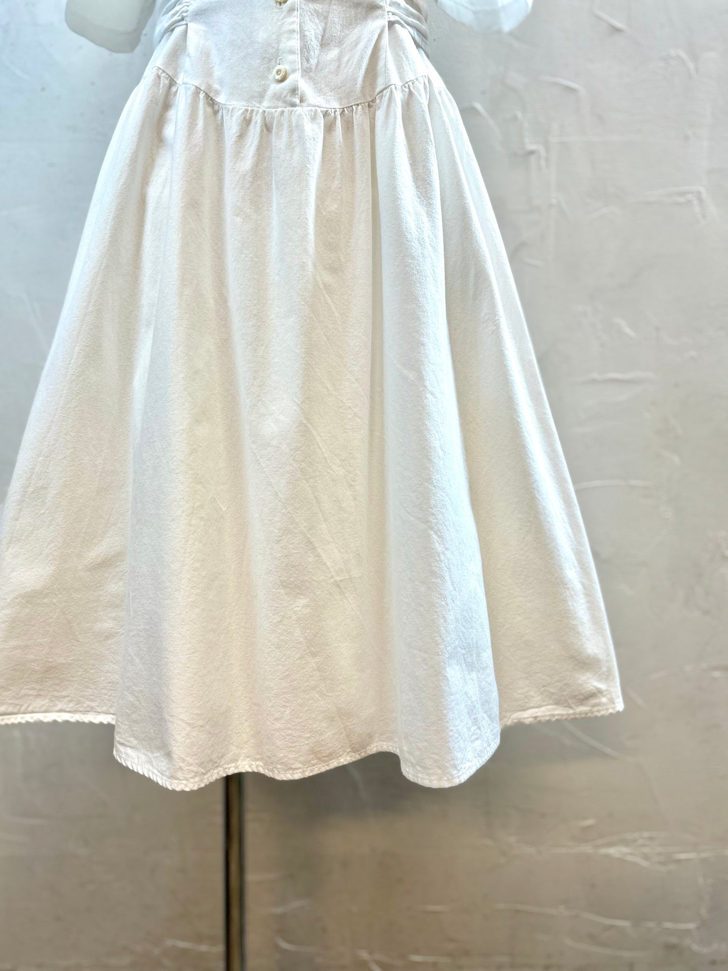 Vintage White Dress MADE IN USA[D30031]