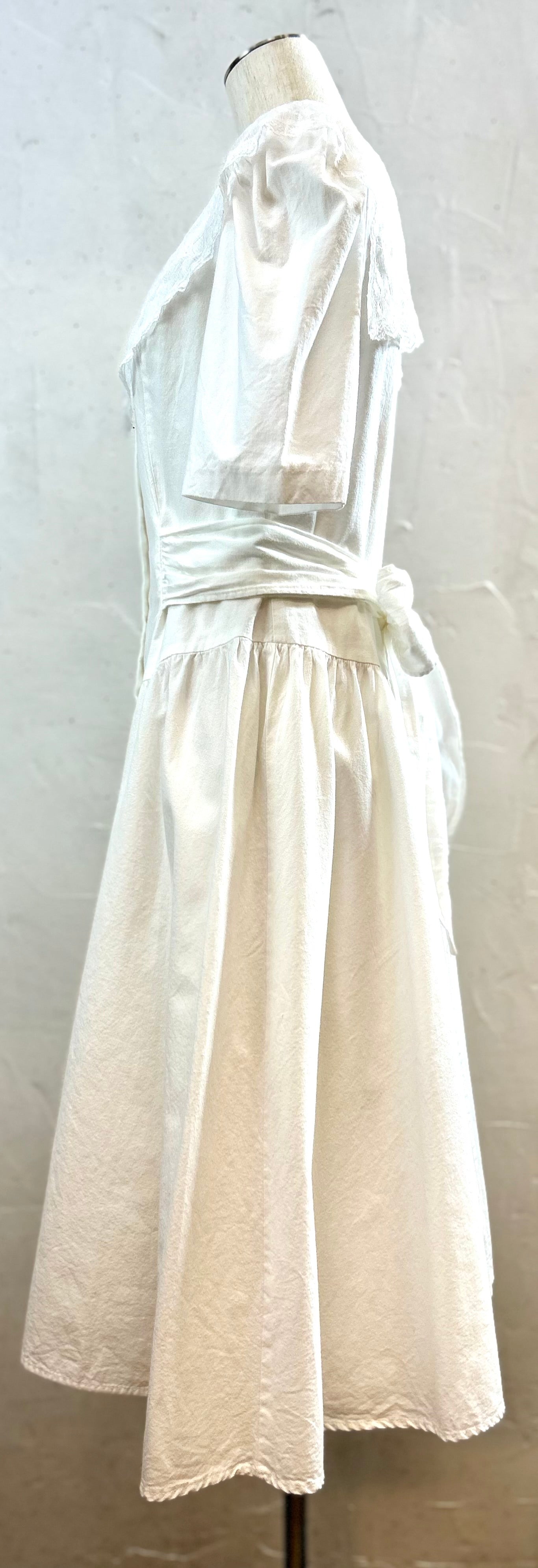 Vintage White Dress MADE IN USA[D30031]
