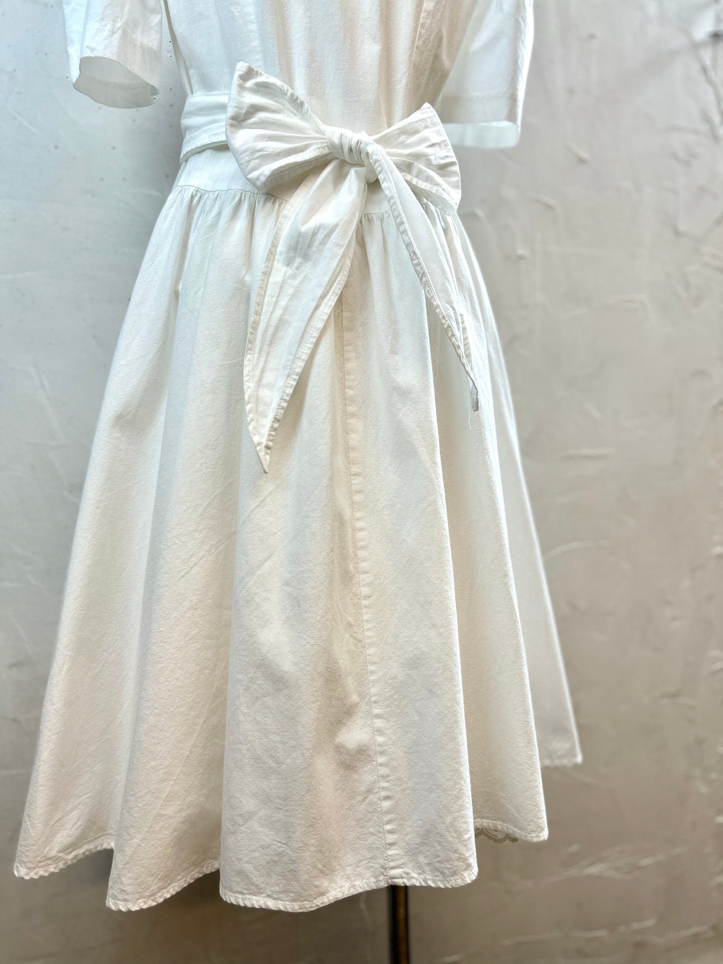 Vintage White Dress MADE IN USA[D30031]