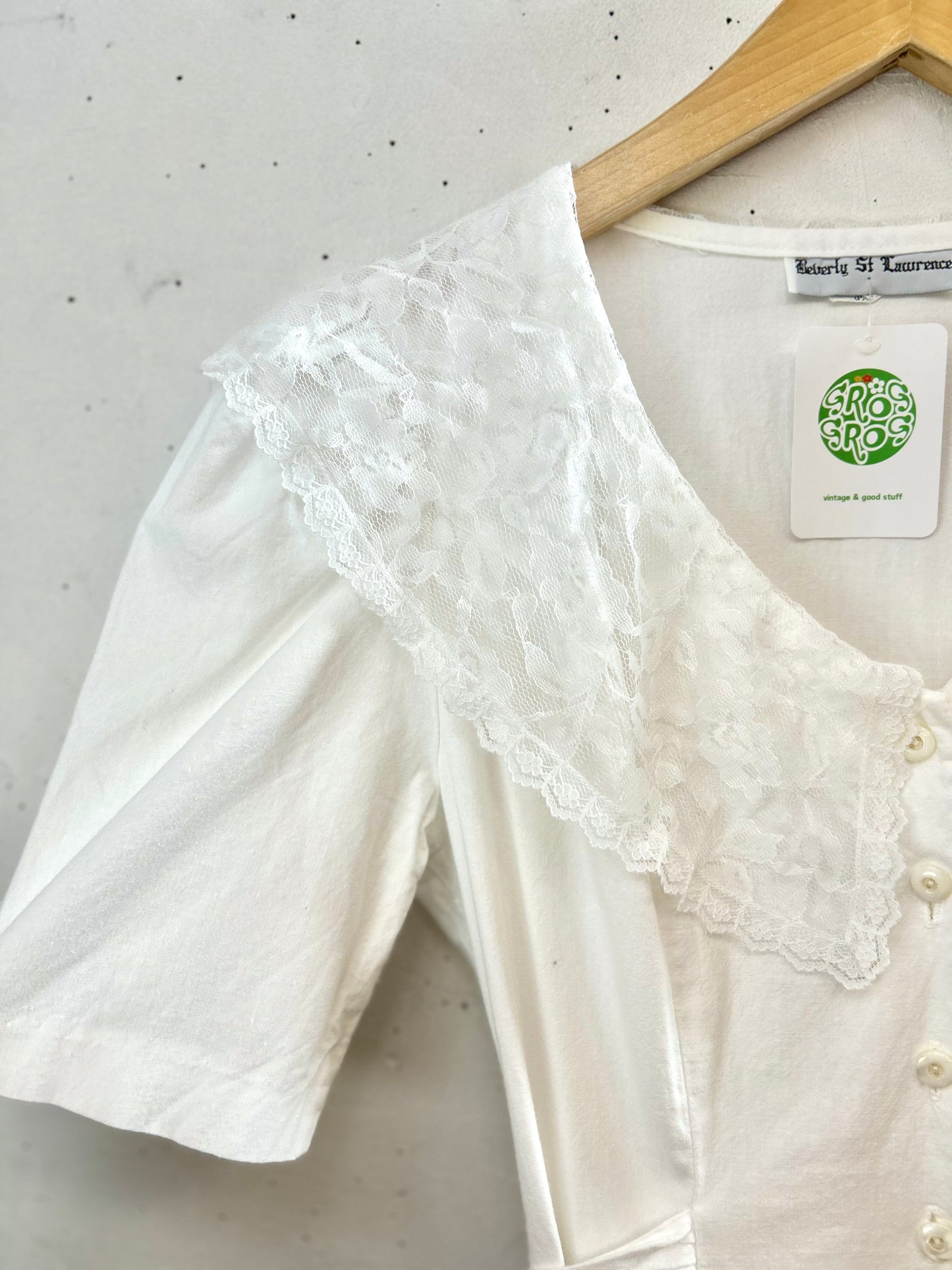 Vintage White Dress MADE IN USA[D30031]