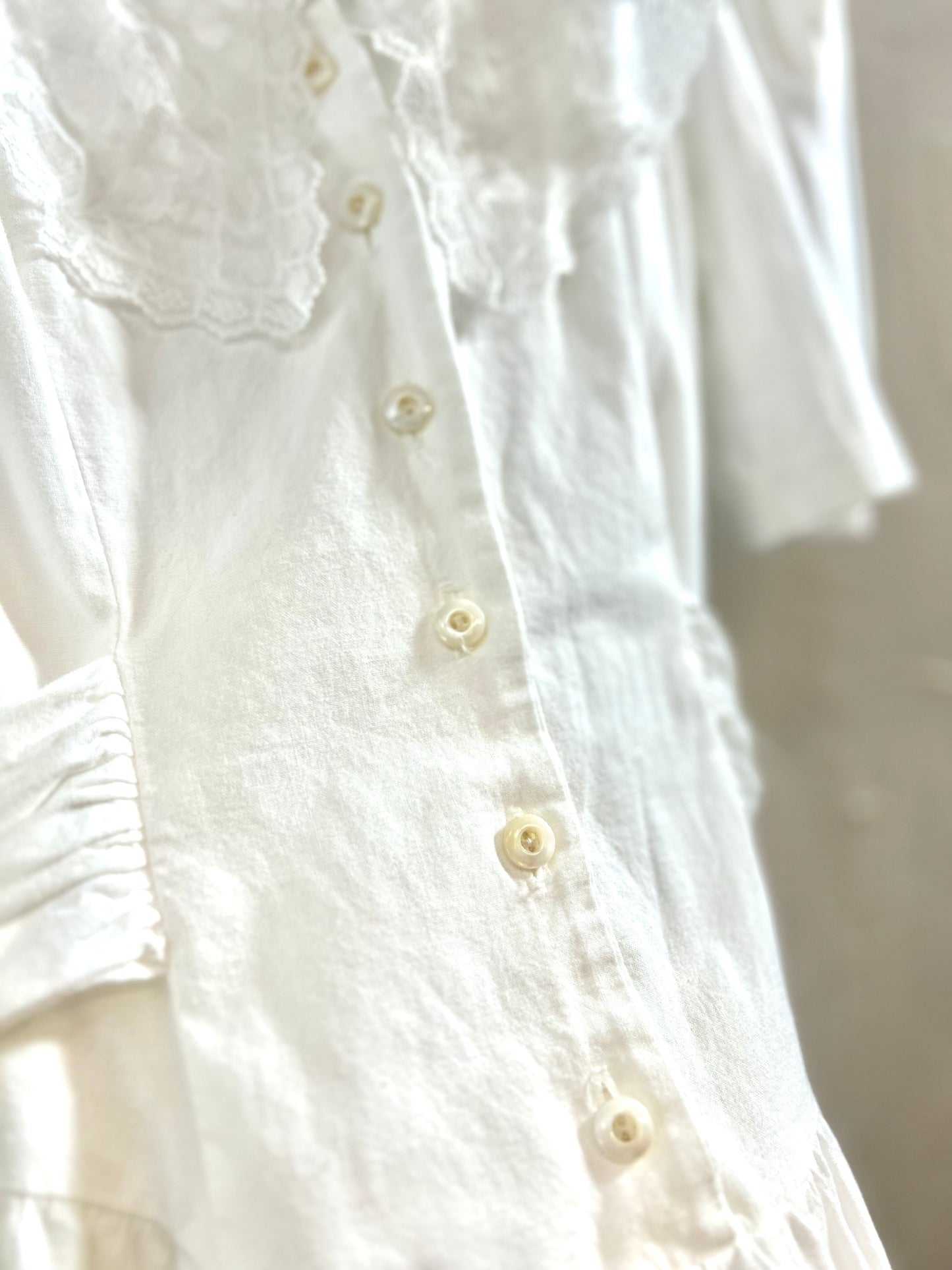 Vintage White Dress MADE IN USA[D30031]
