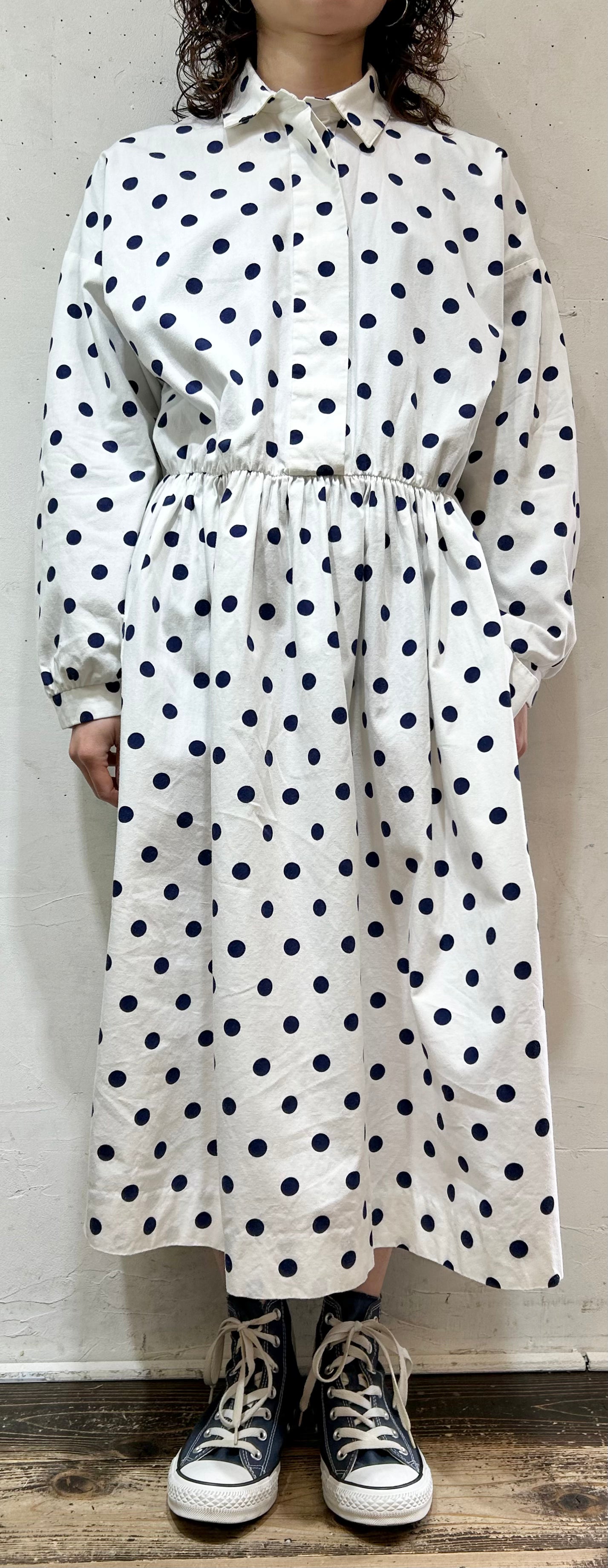 Vintage Dot Pattern Dress MADE IN USA [C26594]