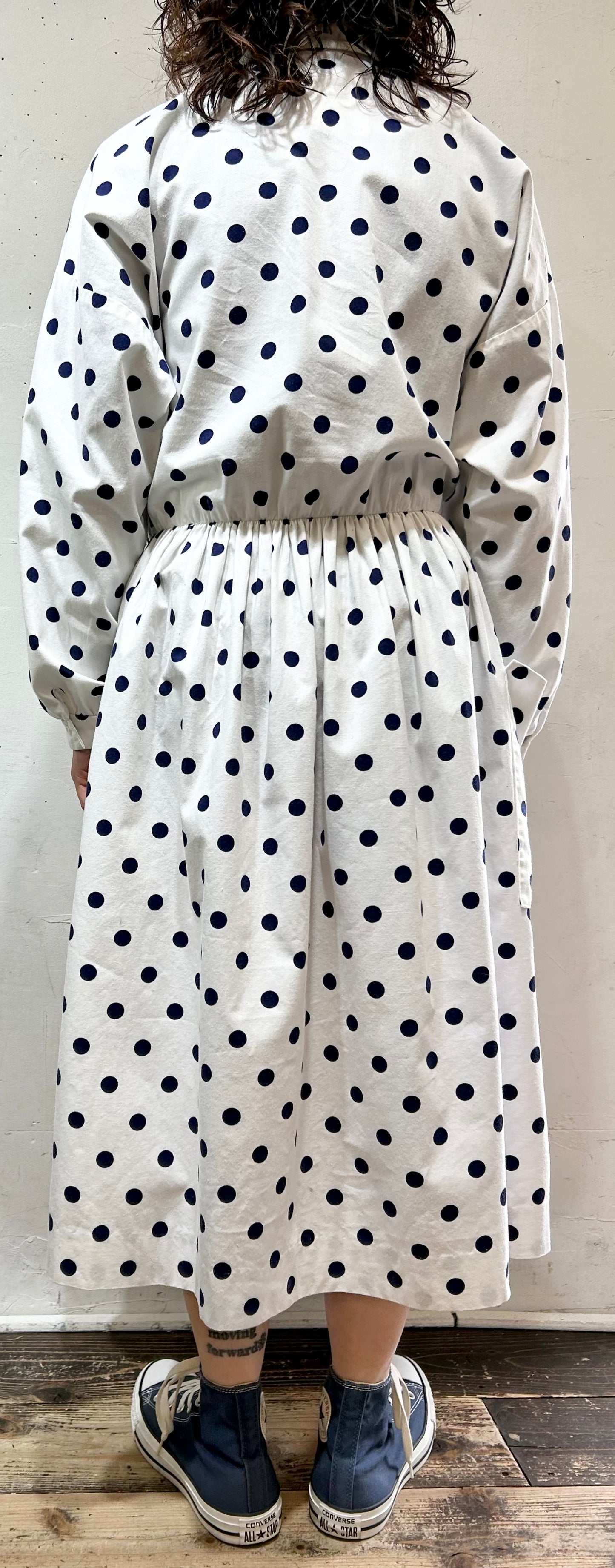 Vintage Dot Pattern Dress MADE IN USA [C26594]