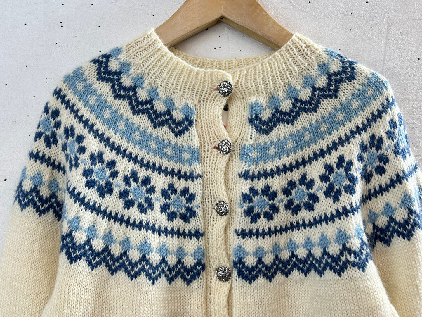 Vintage Nordic Knit Cardigan HAND MADE IN NORWAY [L29163]