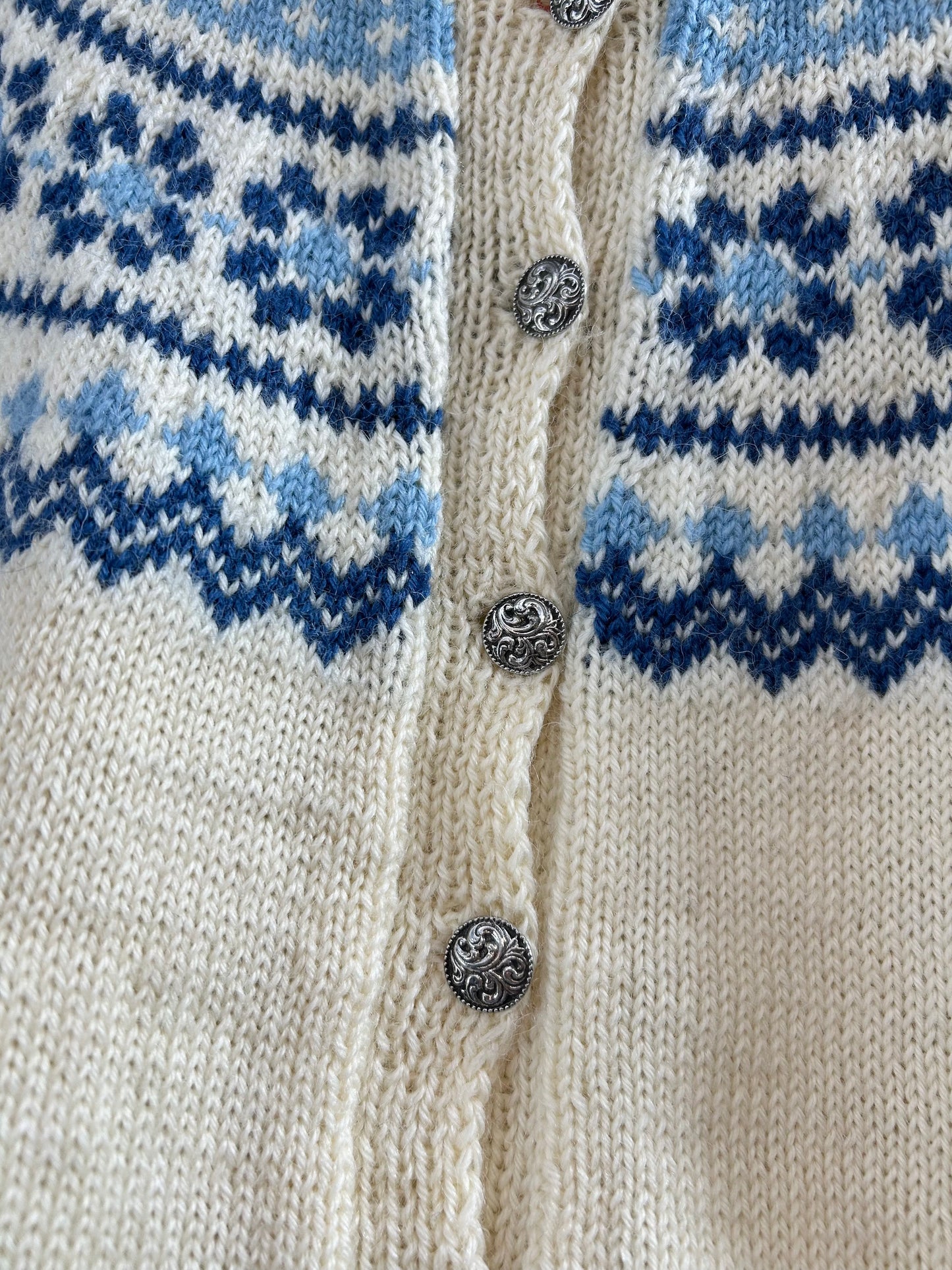 Vintage Nordic Knit Cardigan HAND MADE IN NORWAY [L29163]