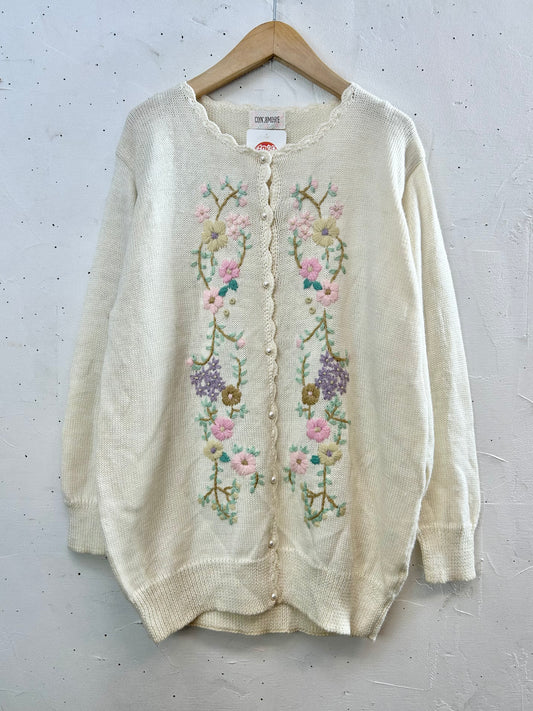 Vintage Embroidered Knit Cardigan [A29381]