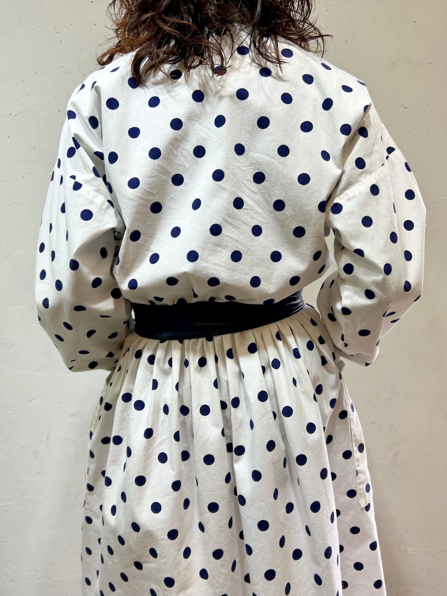 Vintage Dot Pattern Dress MADE IN USA [C26594]