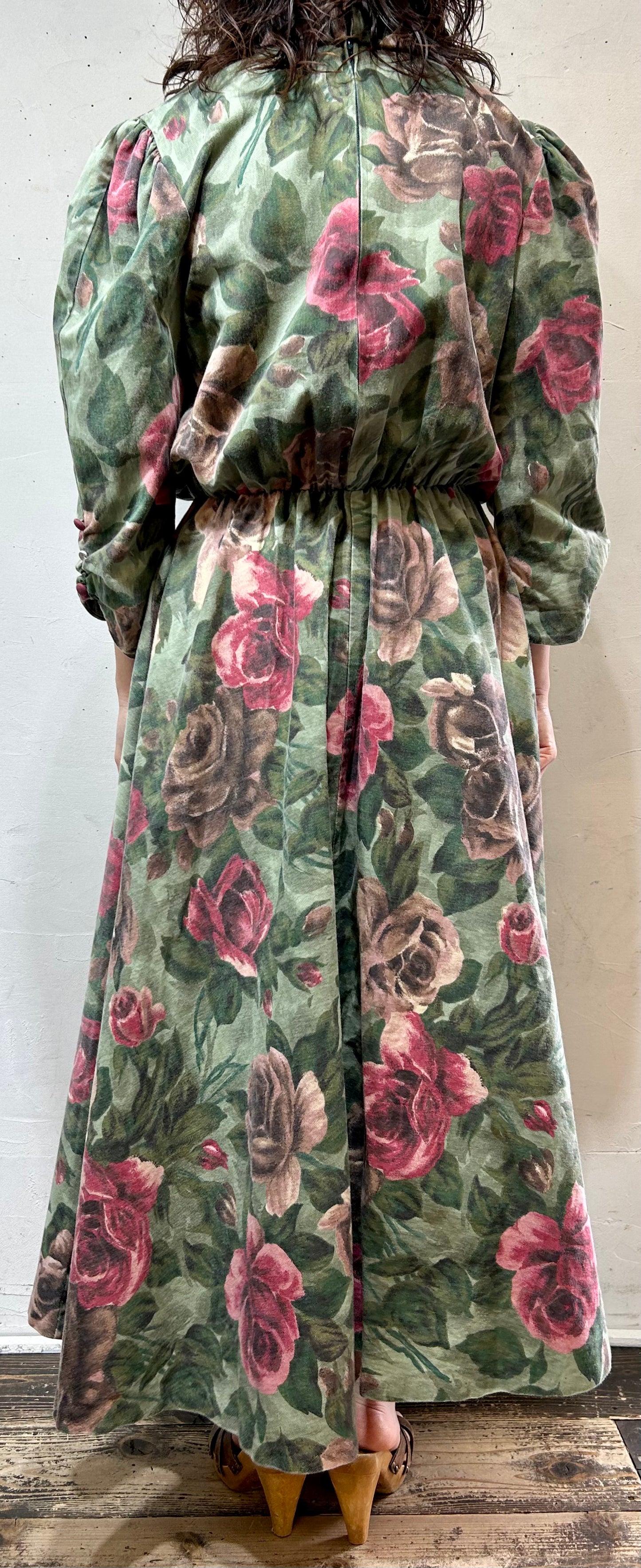 Vintage Flower Dress MADE IN USA [C26598]