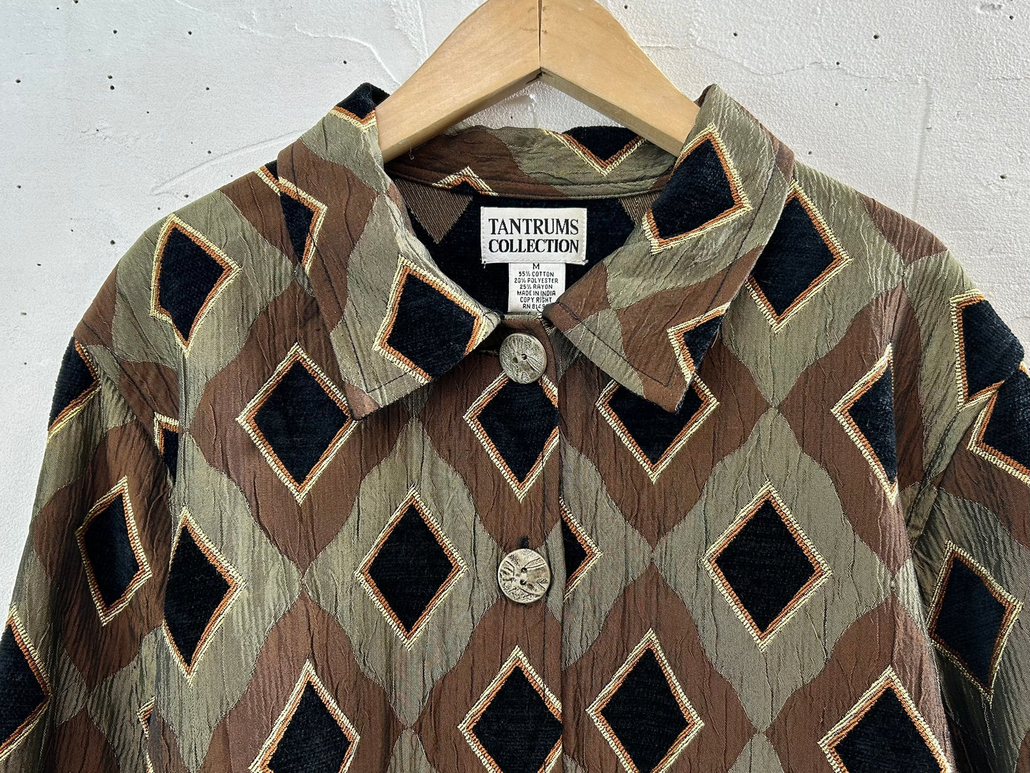 Vintage Diamond Pattern Jacket [L29161]