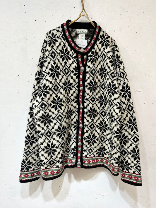 Vintage Nordic Knit Cardigan 〜L.L.Bean〜 [K25652]