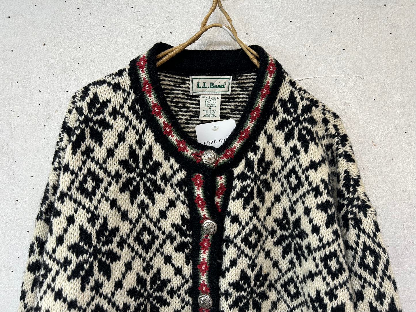 Vintage Nordic Knit Cardigan 〜L.L.Bean〜 [K25652]