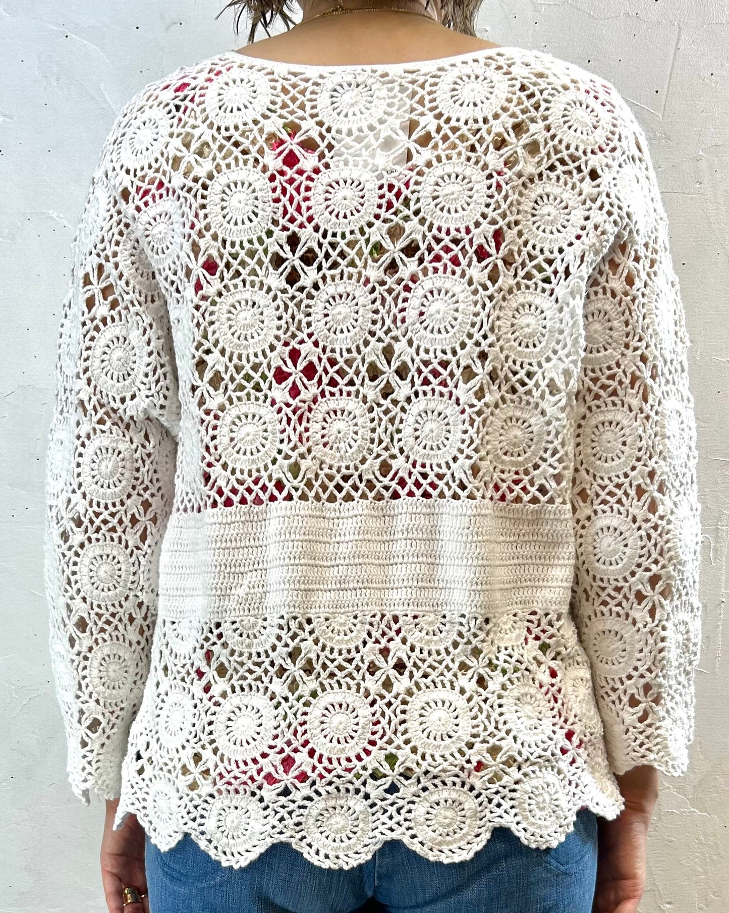 Vintage Crochet Knit Cardigan [F27775]