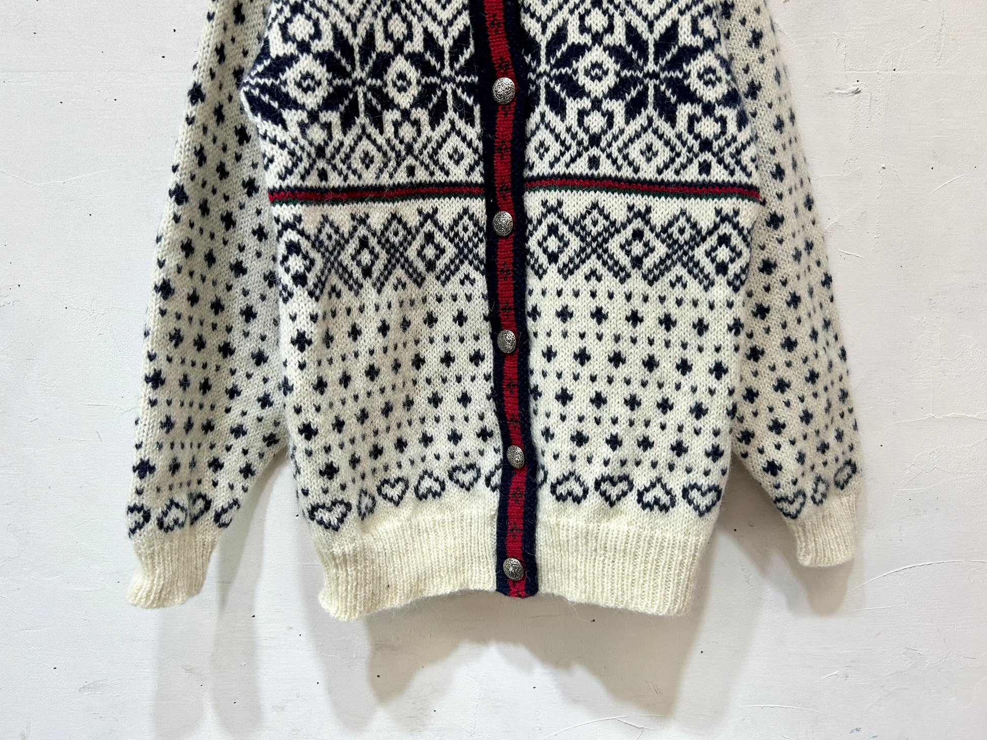 国産品 3Dニット Knit vintage ウール カンガルー カーディガン 2046