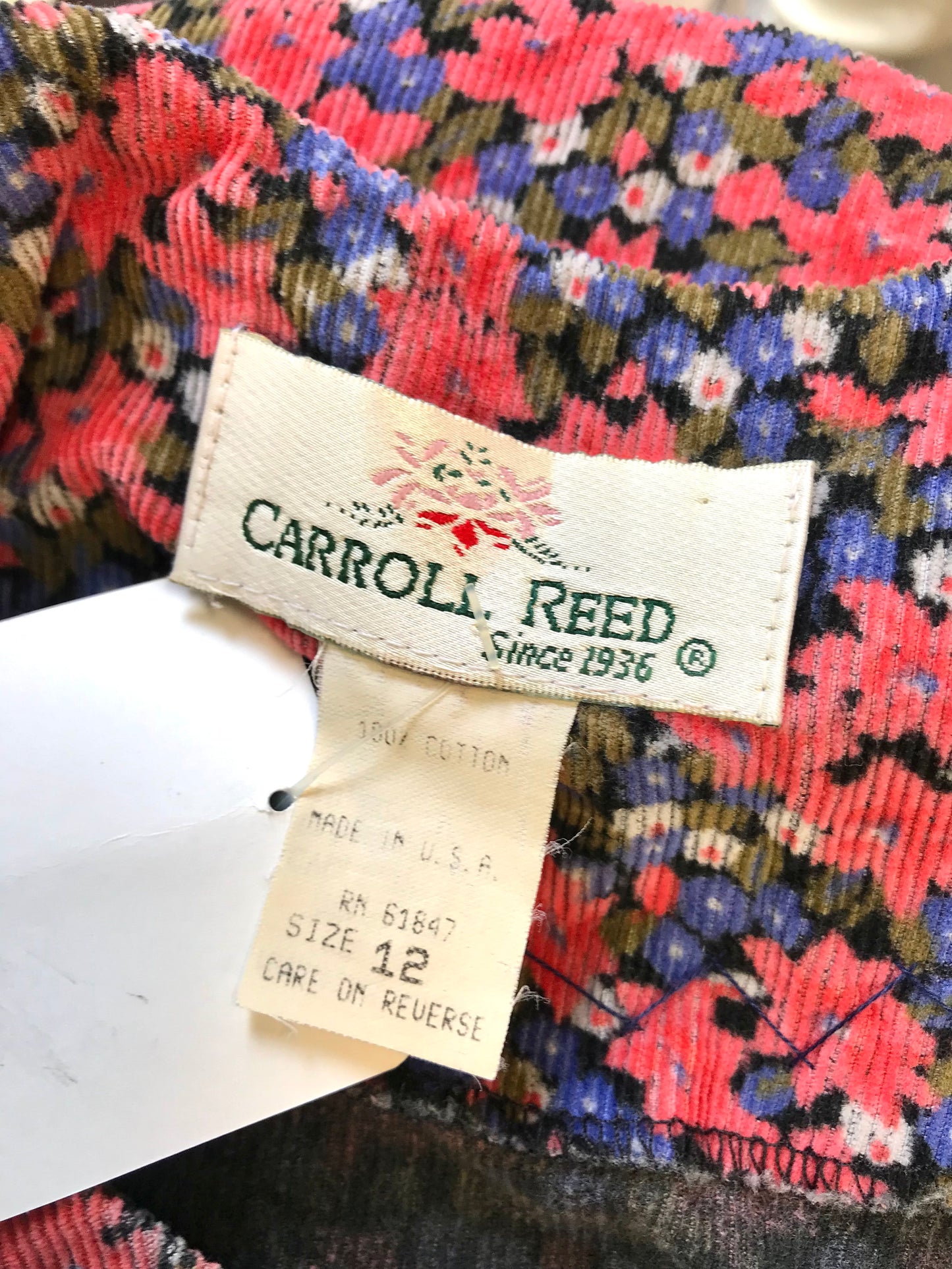 Vintage Corduroy Over Dress MADE IN USA [L25799]